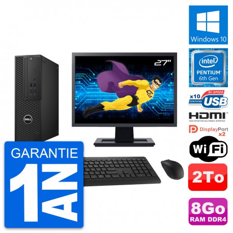 PC Dell T3420 SFF Ecran 27" Intel G4400 RAM 8Go Disque 2To HDMI Windows 10 Wifi