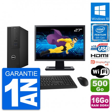 PC Dell T3420 SFF Ecran 27" G4400 RAM 16Go Disque Dur 500Go HDMI Windows 10 Wifi