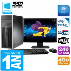 PC Tour HP Compaq 8200 Intel G630 Ram 4Go Disque 240 Go SSD Wifi W7 Ecran 19"