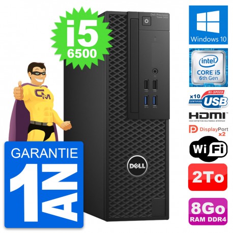 PC Dell Precision T3420 SFF Core i5-6500 RAM 8Go Disque 2To HDMI Windows 10 Wifi