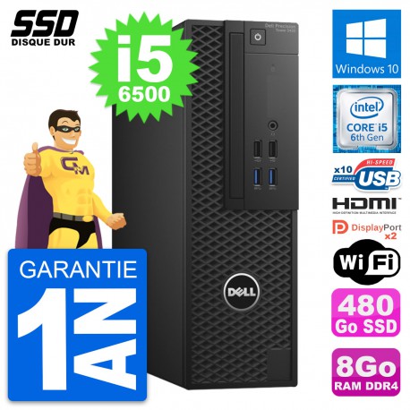 PC Dell Precision T3420 SFF Core i5-6500 RAM 8Go SSD 480Go HDMI Windows 10 Wifi