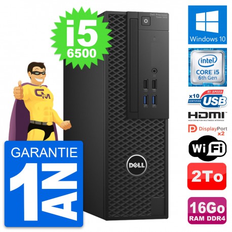 PC Dell Precision T3420 SFF i5-6500 RAM 16Go Disque 2To HDMI Windows 10 Wifi