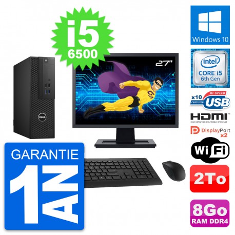 PC Dell T3420 SFF Ecran 27" Core i5-6500 RAM 8Go Disque 2To HDMI Windows 10 Wifi
