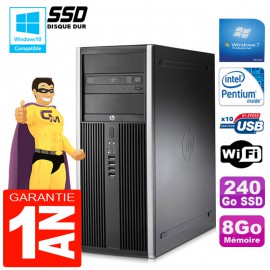 PC Tour HP Compaq 8200 Intel G630 Ram 8Go Disque 240 Go SSD Graveur DVD Wifi W7