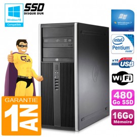 PC Tour HP Compaq 8200 Intel G630 Ram 16Go Disque 480 Go SSD Graveur DVD Wifi W7