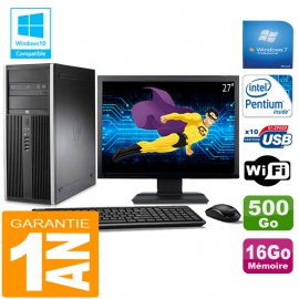 PC Tour HP Compaq 8200 Intel G630 Ram 16Go Disque 500 Go Wifi W7 Ecran 27"