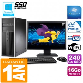 PC Tour HP Compaq 8200 Intel G630 Ram 16Go Disque 240 Go SSD Wifi W7 Ecran 27"