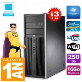PC Tour HP Compaq 8200 Core I3-2120 Ram 16Go Disque 250 Go Graveur DVD Wifi W7