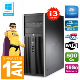 PC Tour HP Compaq 8200 Core I3-2120 Ram 16Go Disque 500 Go Graveur DVD Wifi W7