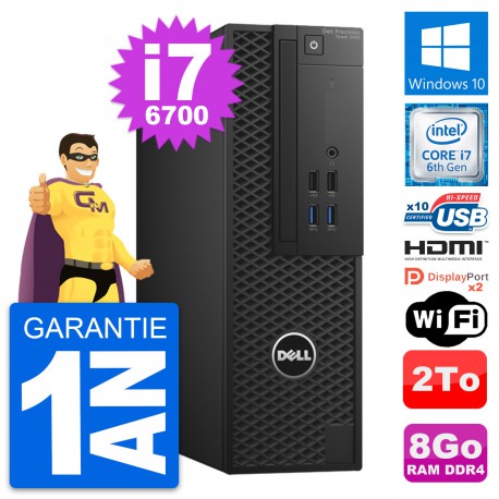 PC Dell Precision T3420 SFF Core i7-6700 RAM 8Go Disque 2To HDMI Windows 10 Wifi