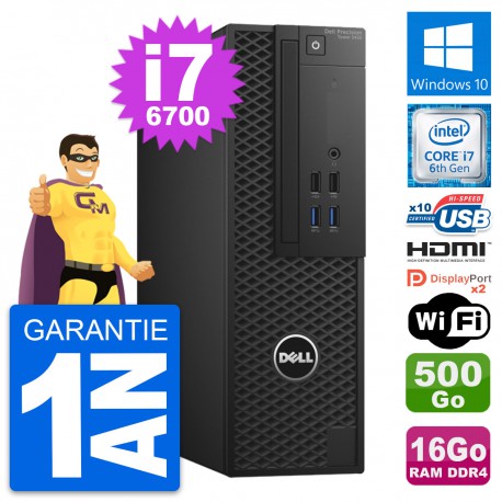 PC Dell Precision T3420 SFF i7-6700 RAM 16Go Disque 500Go HDMI Windows 10 Wifi