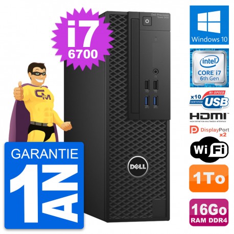 PC Dell Precision T3420 SFF i7-6700 RAM 16Go Disque 1To HDMI Windows 10 Wifi