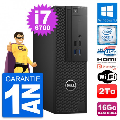 PC Dell Precision T3420 SFF i7-6700 RAM 16Go Disque 2To HDMI Windows 10 Wifi