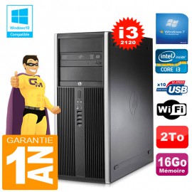 PC Tour HP Compaq 8200 Core I3-2120 Ram 16Go Disque 2 To Graveur DVD Wifi W7