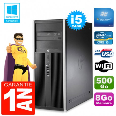PC Tour HP Compaq 8200 Core I5-2400 Ram 8Go Disque 500 Go Graveur DVD Wifi W7