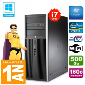 PC Tour HP Compaq 8200 Core I7-2600 Ram 16Go Disque 500 Go Graveur DVD Wifi W7