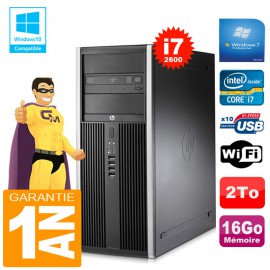 PC Tour HP Compaq 8200 Core I7-2600 Ram 16Go Disque 2 To Graveur DVD Wifi W7
