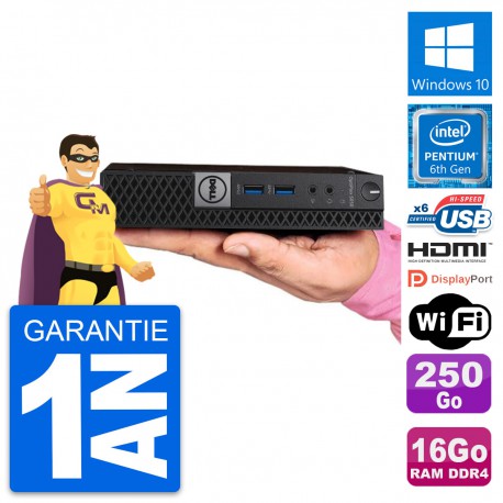 Mini PC Dell 5050 Micro Intel G4400T RAM 16Go Disque 250Go HDMI Windows 10 Wifi