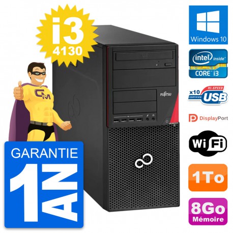 PC Tour Fujitsu Esprimo P920 Core i3-4130 RAM 8Go Disque Dur 1To Windows 10 Wifi