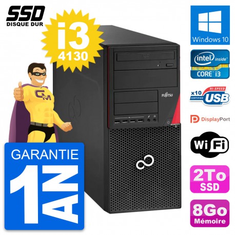 PC Tour Fujitsu Esprimo P920 Intel Core i3-4130 RAM 8Go SSD 2To Windows 10 Wifi