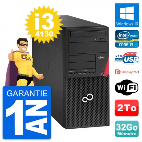 PC Tour Fujitsu Esprimo P920 Core i3-4130 RAM 32Go Disque 2To Windows 10 Wifi