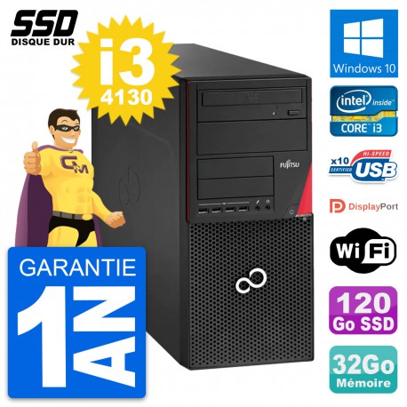 PC Tour Fujitsu Esprimo P920 Intel i3-4130 RAM 32Go SSD 120Go Windows 10 Wifi