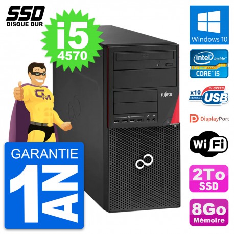 PC Tour Fujitsu Esprimo P920 Intel Core i5-4570 RAM 8Go SSD 2To Windows 10 Wifi