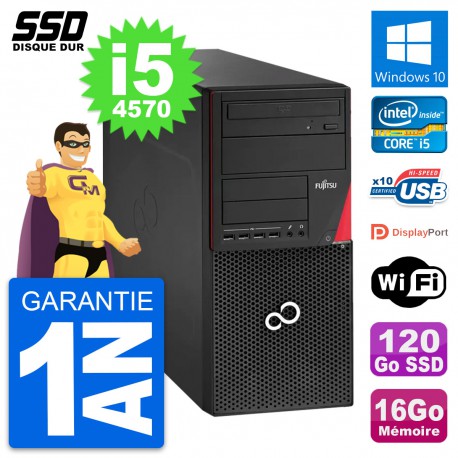 PC Tour Fujitsu Esprimo P920 Intel i5-4570 RAM 16Go SSD 120Go Windows 10 Wifi