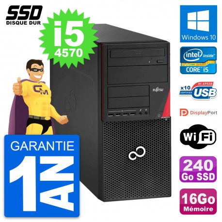 PC Tour Fujitsu Esprimo P920 Intel i5-4570 RAM 16Go SSD 240Go Windows 10 Wifi