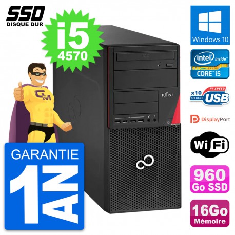 PC Tour Fujitsu Esprimo P920 Intel i5-4570 RAM 16Go SSD 960Go Windows 10 Wifi