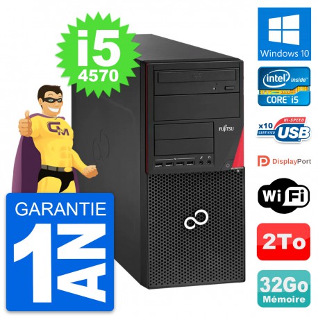 PC Tour Fujitsu Esprimo P920 Core i5-4570 RAM 32Go Disque 2To Windows 10 Wifi