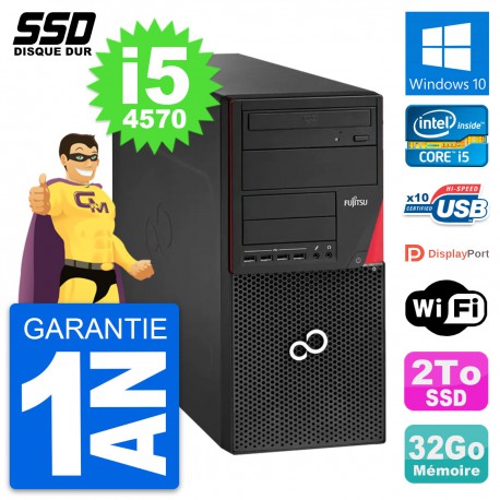 PC Tour Fujitsu Esprimo P920 Intel Core i5-4570 RAM 32Go SSD 2To Windows 10 Wifi