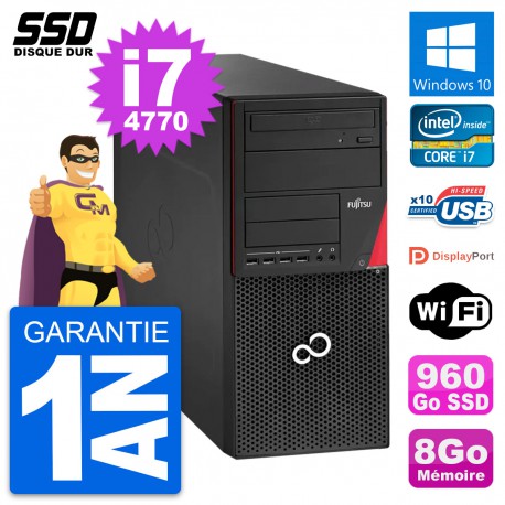 PC Tour Fujitsu Esprimo P920 Intel i7-4770 RAM 8Go SSD 960Go Windows 10 Wifi