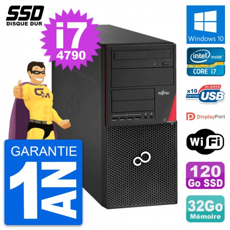 PC Tour Fujitsu Esprimo P920 Intel i7-4790 RAM 32Go SSD 120Go Windows 10 Wifi