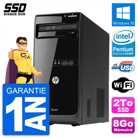 PC Tour HP Pro 3400 MT Intel Pentium G630 RAM 8Go SSD 2To Windows 10 Wifi