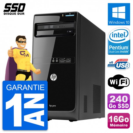 PC Tour HP Pro 3400 MT Intel Pentium G630 RAM 16Go SSD 240Go Windows 10 Wifi