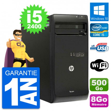 PC Tour HP Pro 3400 MT Intel Core i5-2400 RAM 8Go Disque 500Go Windows 10 Wifi