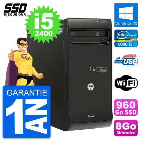 PC Tour HP Pro 3400 MT Intel Core i5-2400 RAM 8Go SSD 960Go Windows 10 Wifi