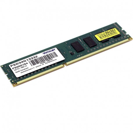 4Go RAM Patriot Memory PSD34G13332 DDR3 PC3-10600 1333Mhz 2Rx8 CL9 PC Bureau