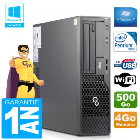PC Fujitsu Esprimo E500 E85+ SFF Intel G640 RAM 4Go Disque 500Go Wifi W7