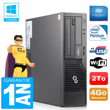 PC Fujitsu Esprimo E500 E85+ SFF Intel G640 RAM 4Go Disque 2 To Wifi W7