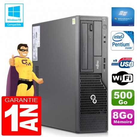 PC Fujitsu Esprimo E500 E85+ SFF Intel G640 RAM 8Go Disque 500Go Wifi W7