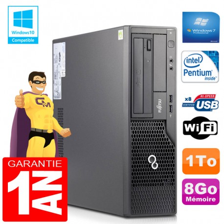 PC Fujitsu Esprimo E500 E85+ SFF Intel G640 RAM 8Go Disque 1 To Wifi W7