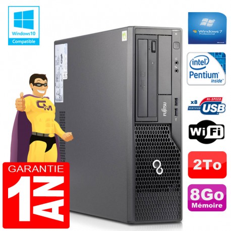 PC Fujitsu Esprimo E500 E85+ SFF Intel G640 RAM 8Go Disque 2 To Wifi W7