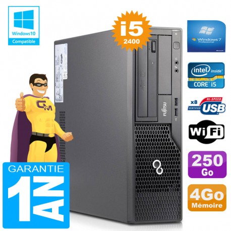 PC Fujitsu Esprimo E500 E85+ SFF Core I5-2400 RAM 4Go Disque 250 Go Wifi W7