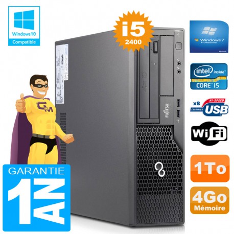 PC Fujitsu Esprimo E500 E85+ SFF Core I5-2400 RAM 4Go Disque 1 To Wifi W7