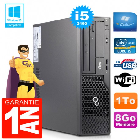 PC Fujitsu Esprimo E500 E85+ SFF Core I5-2400 RAM 8Go Disque 1 To Wifi W7