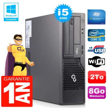 PC Fujitsu Esprimo E500 E85+ SFF Core I5-2400 RAM 8Go Disque 2 To Wifi W7