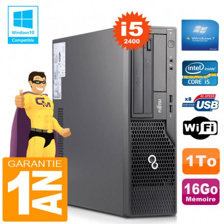 PC Fujitsu Esprimo E500 E85+ SFF Core I5-2400 RAM 16Go Disque 1 To Wifi W7