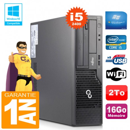 PC Fujitsu Esprimo E500 E85+ SFF Core I5-2400 RAM 16Go Disque 2 To Wifi W7